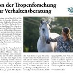 Tropenforschung, Verhaltensberatung, Frau, Pferd, Zeitungsartikel